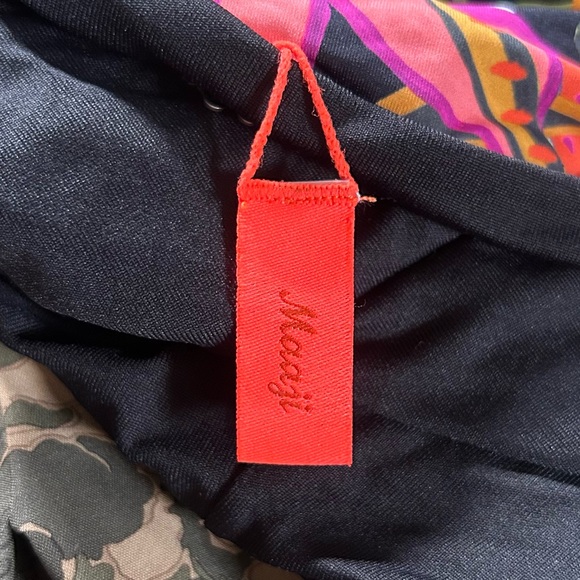 Maaji Tropical Floral High-Waisted Bikini Bottom Size Medium Black Reversible - Picture 6 of 6